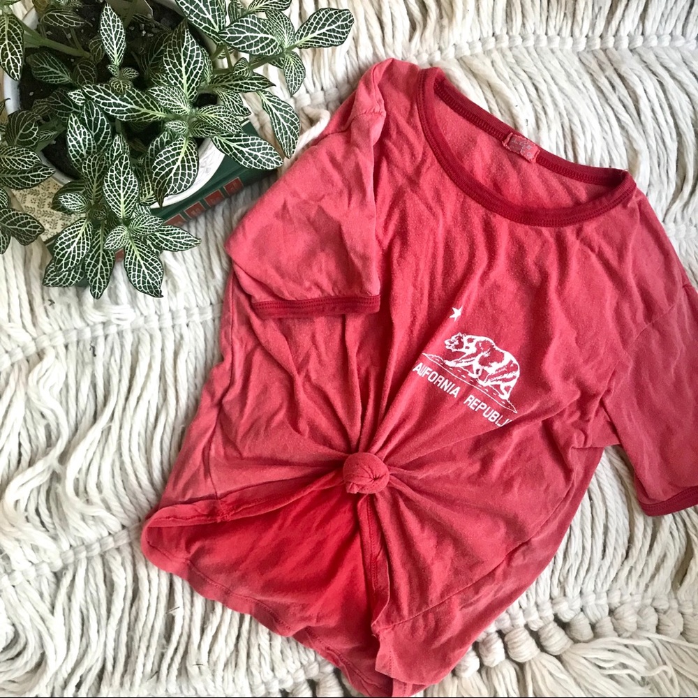 Brandy Melville Cropped Cali Republic Tee